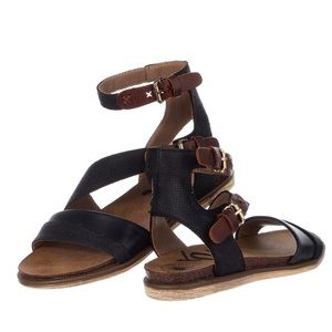 OTBT Black Leather Suede Sandals